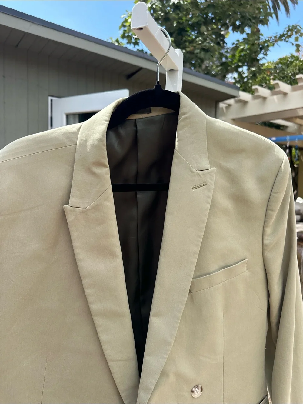 Topman Double-Breasted Olive Green Dress Blazer
